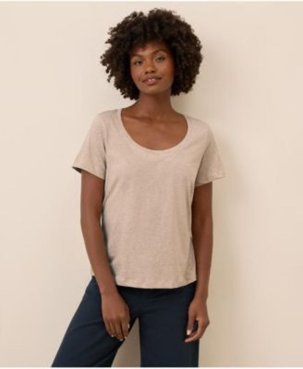 PACT Organic Cotton Essential Tee Beige Short Sleeve Size Medium